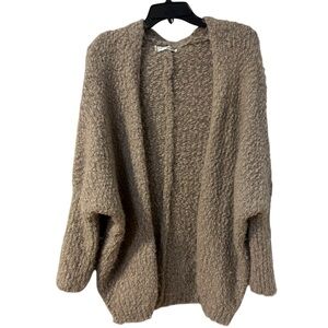 Cozy Tan Women's Open Front Fuzzy Dolman Dleeves Cardigan Sweater One Size